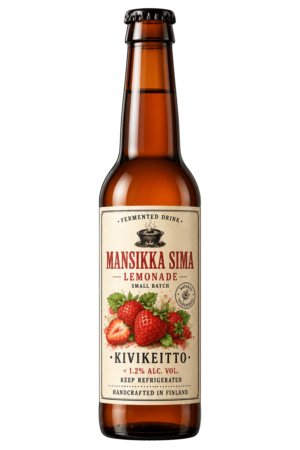 Mansikkasima — KiviKeitto fermentoitu juoma
