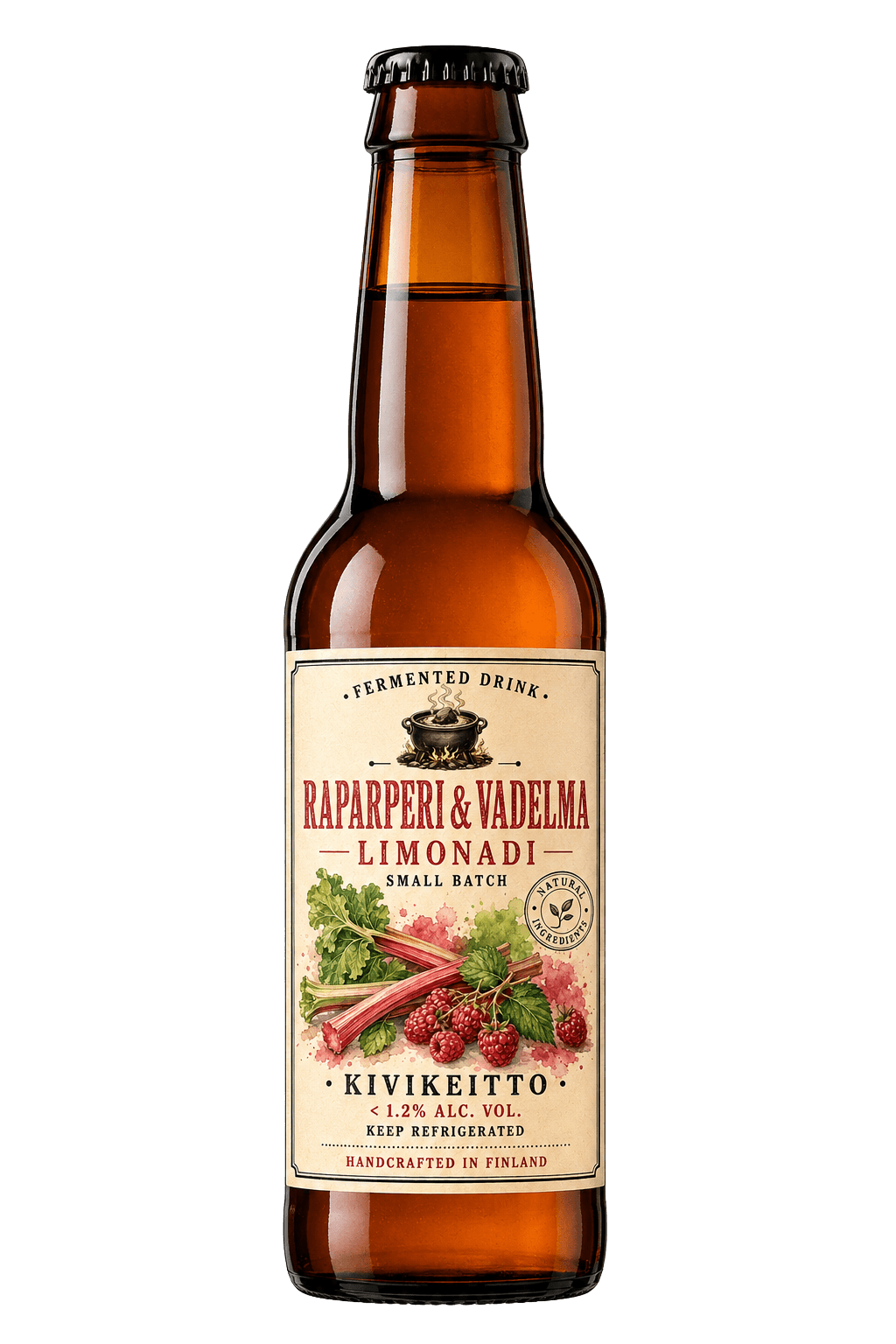 Raparperi & vadelma — KiviKeitto fermentoitu juoma
